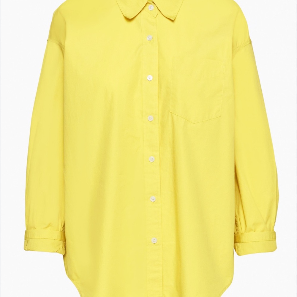 Aritzia Wilfred Bright Yellow Button-Up Shirt